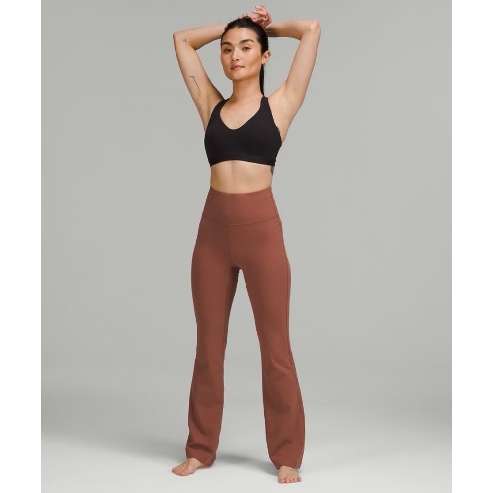 NWT Lululemon‎ Groove Super High Rise Flared Roasted Brown Size 12 l leggings